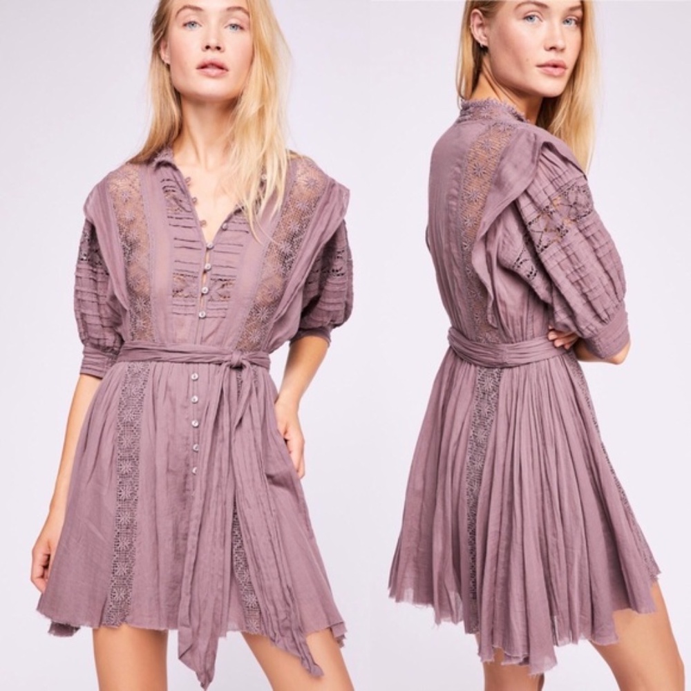NWT FREE PEOPLE SYDNEY CROCHET BOHO DRESS S